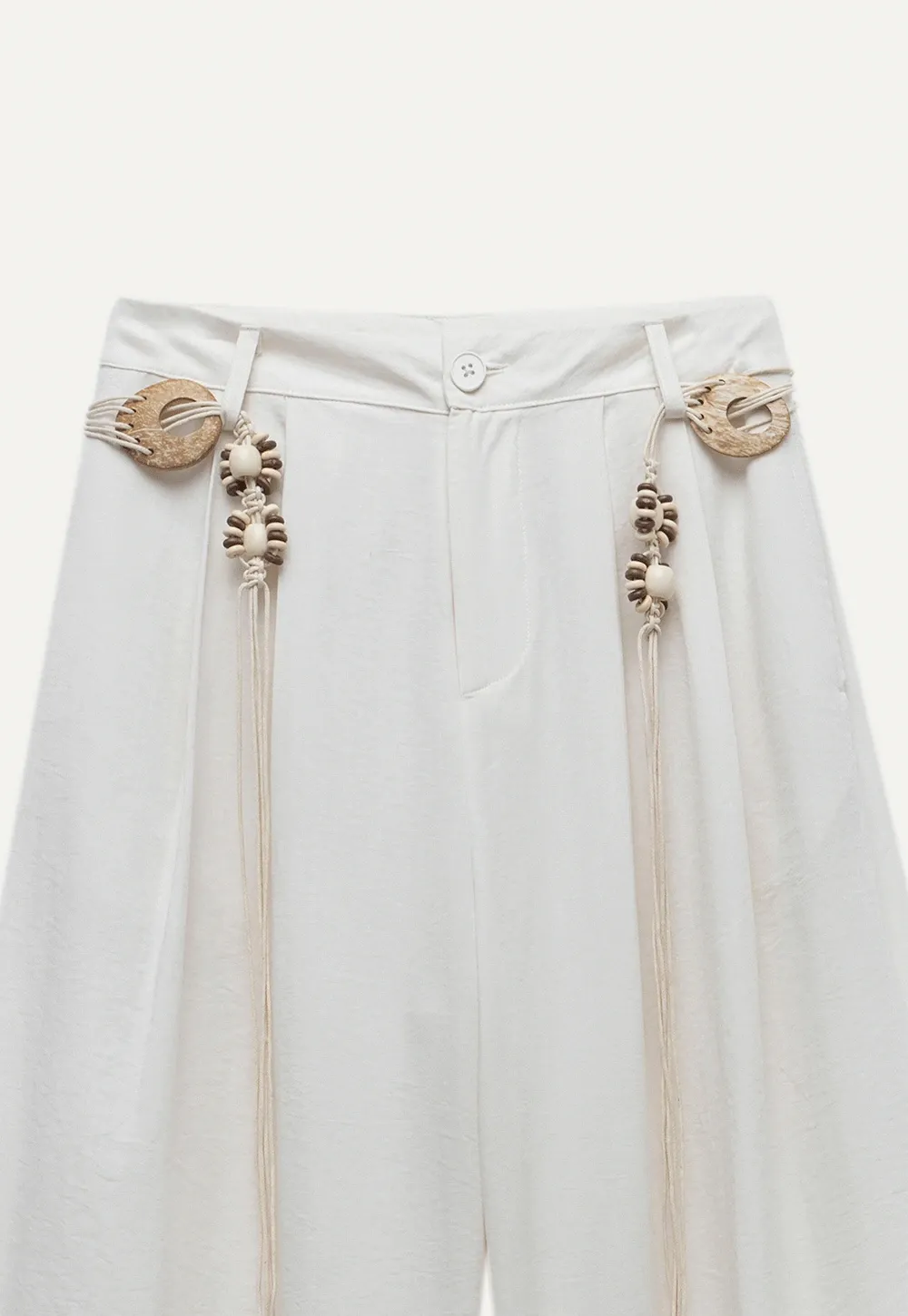 Boho Shell Tassel Wide Leg Pants