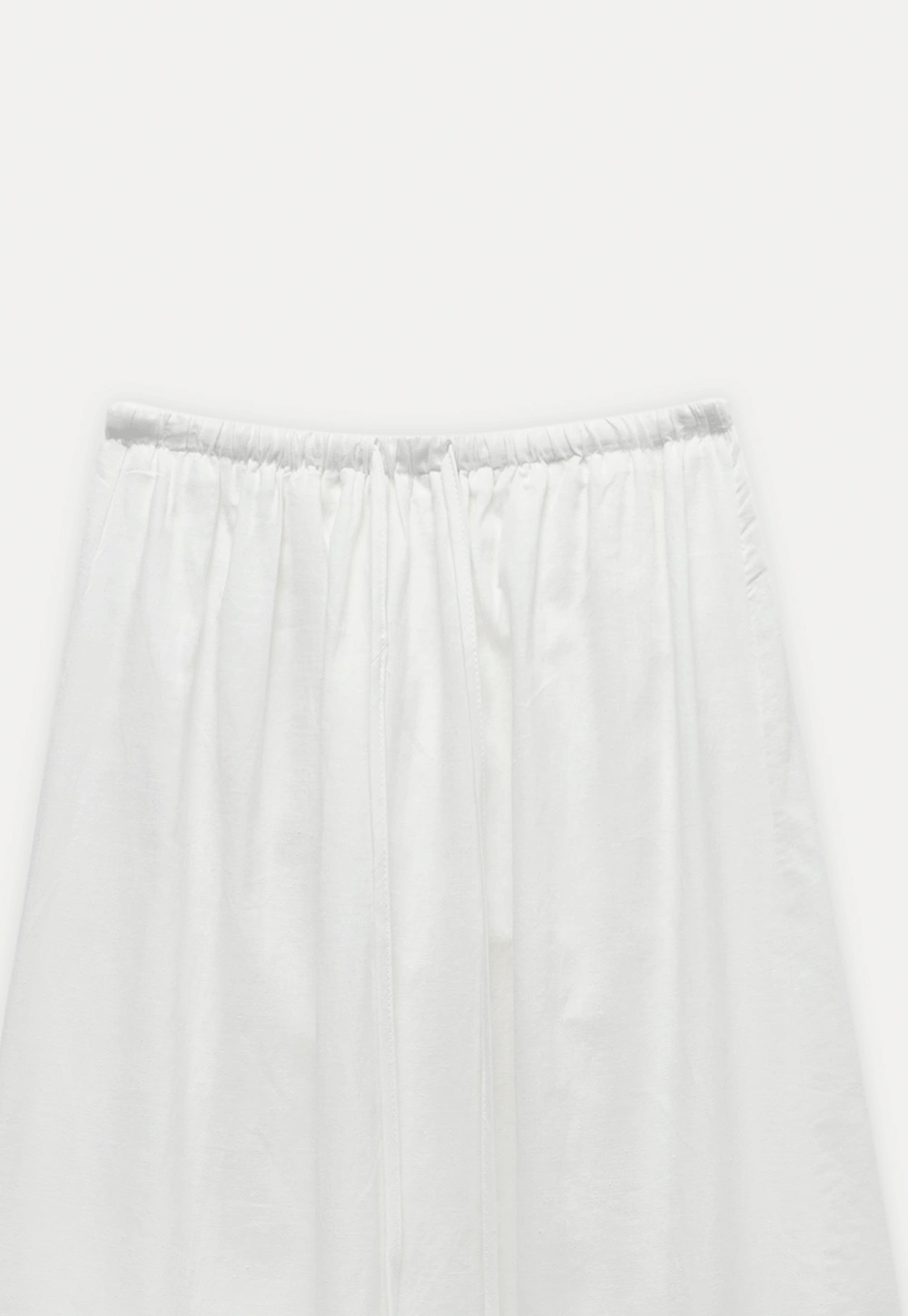 High Waist Ruffle Hem Cotton Maxi Skirt