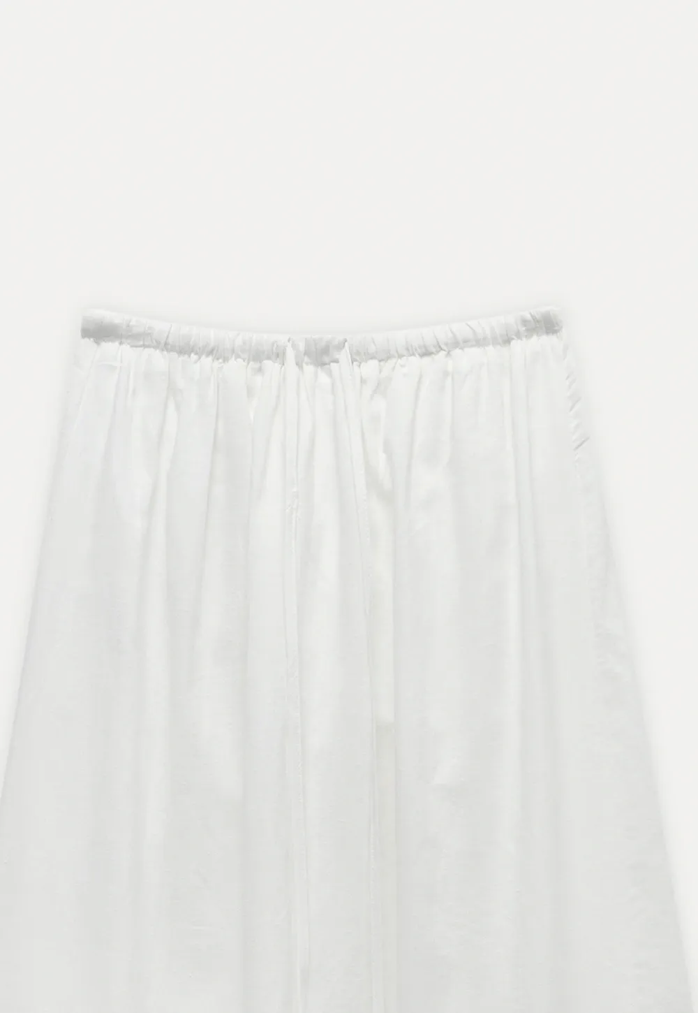 High Waist Ruffle Hem Cotton Maxi Skirt