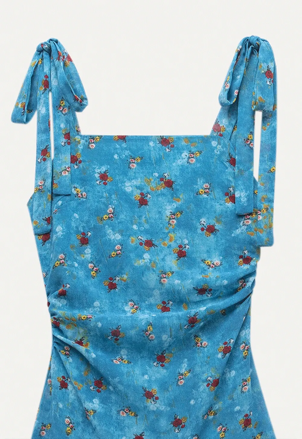 Retro Floral Sleeveless Midi Dress