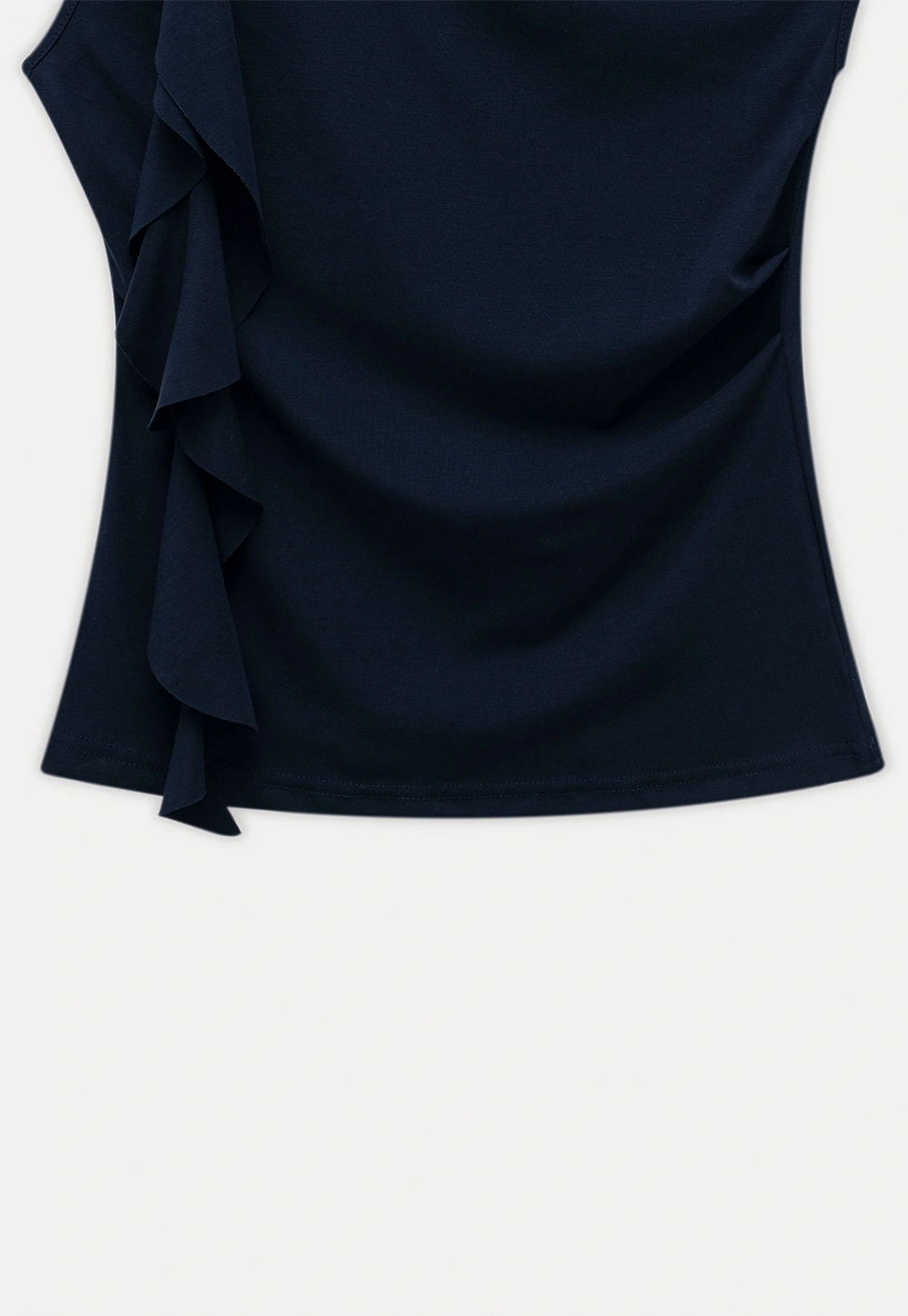 Women’s Drape Neck Sleeveless Top with Flower Accent