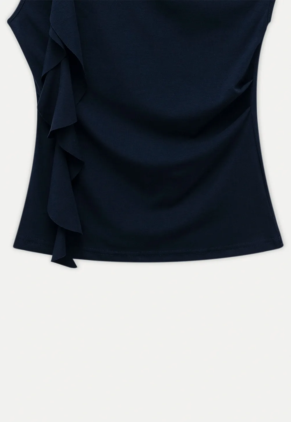 Women’s Drape Neck Sleeveless Top with Flower Accent