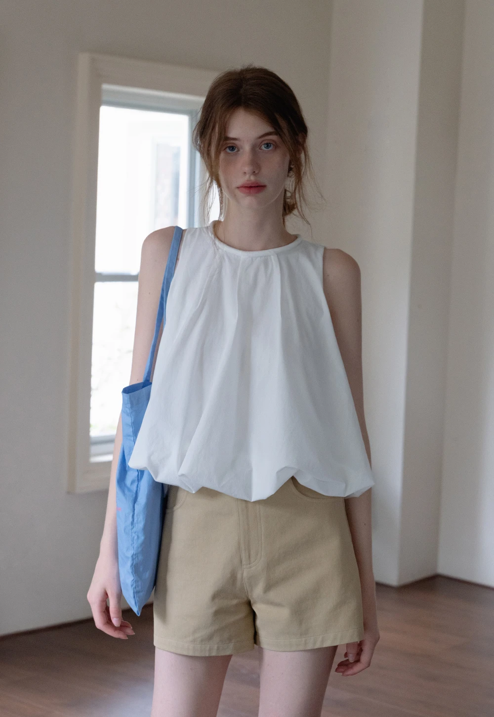 Sleeveless Balloon Hem Top