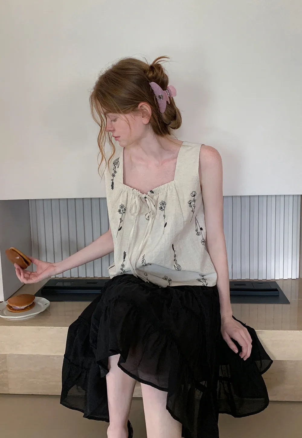 Women’s Floral Tie-Front Tank Top