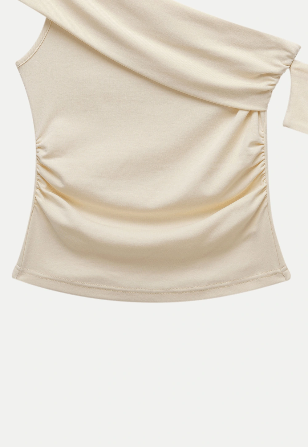 Women’s One-Shoulder Ruched Crop Top