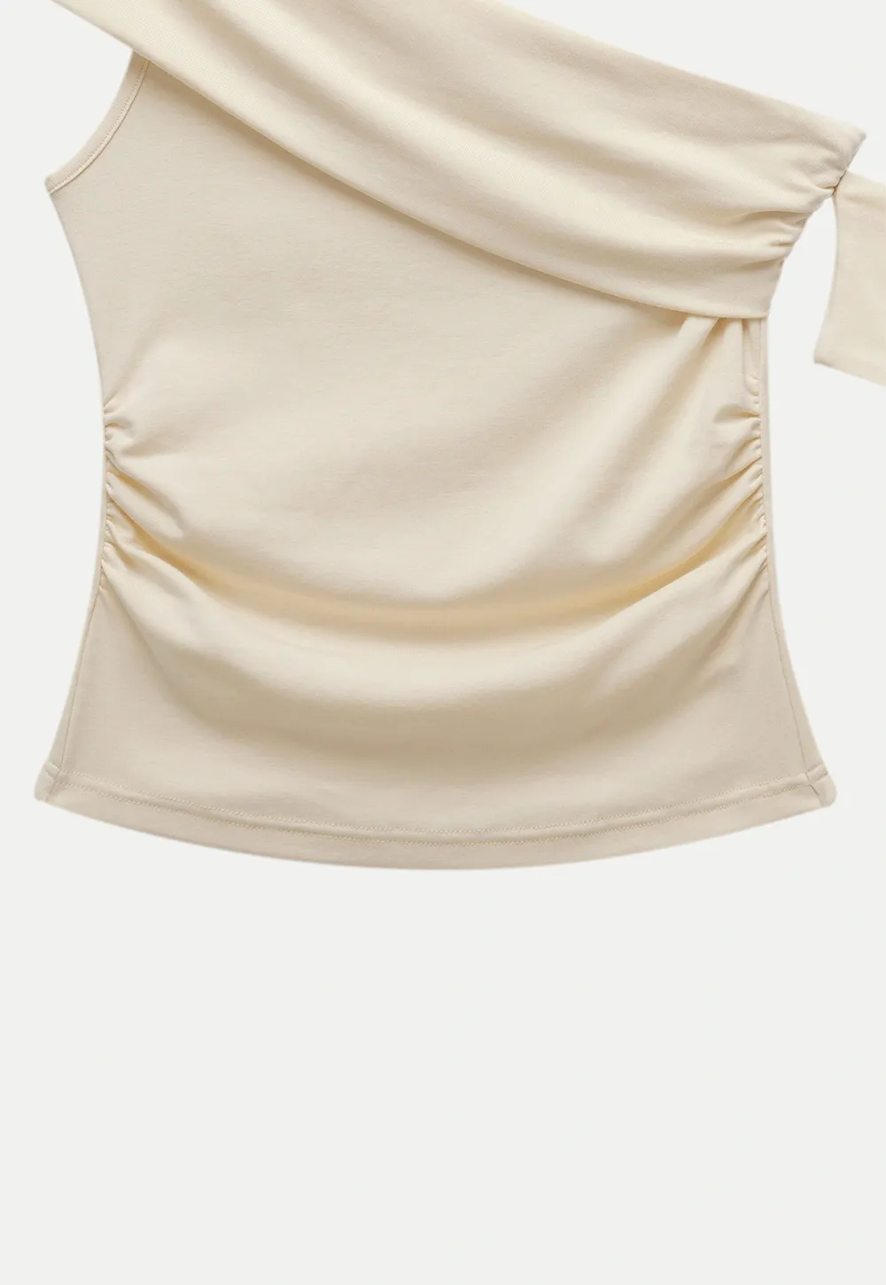 Women’s One-Shoulder Ruched Crop Top