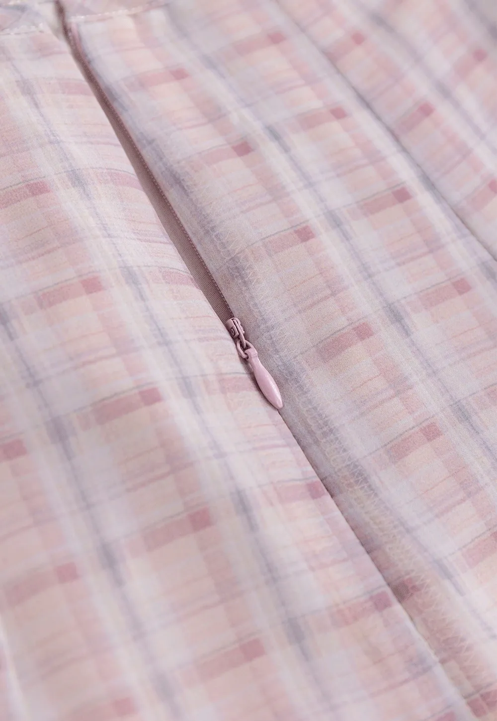 Women’s Plaid Chiffon Summer Midi Skirt