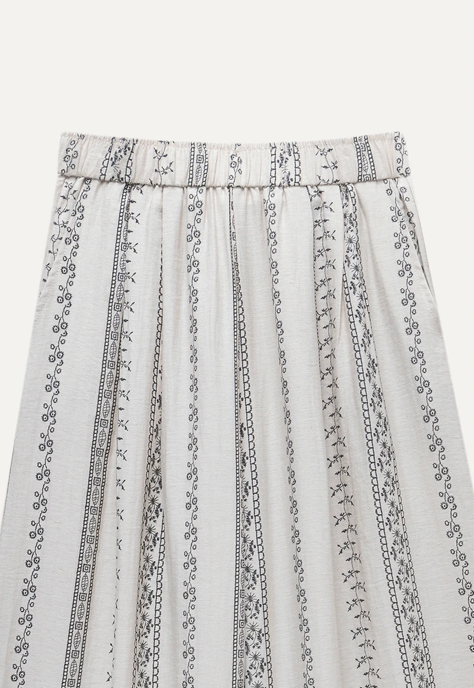 Women’s Boho Stripe Wide-Leg Palazzo Pants