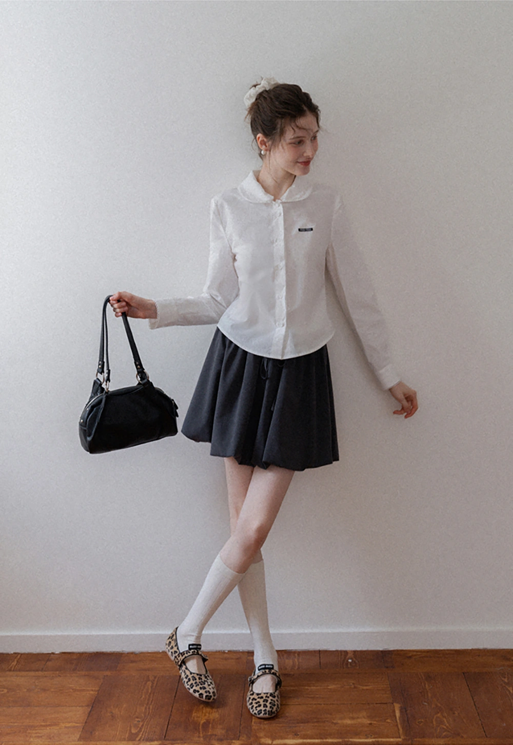 Women's Peter Pan Collar Long Sleeve Blouse