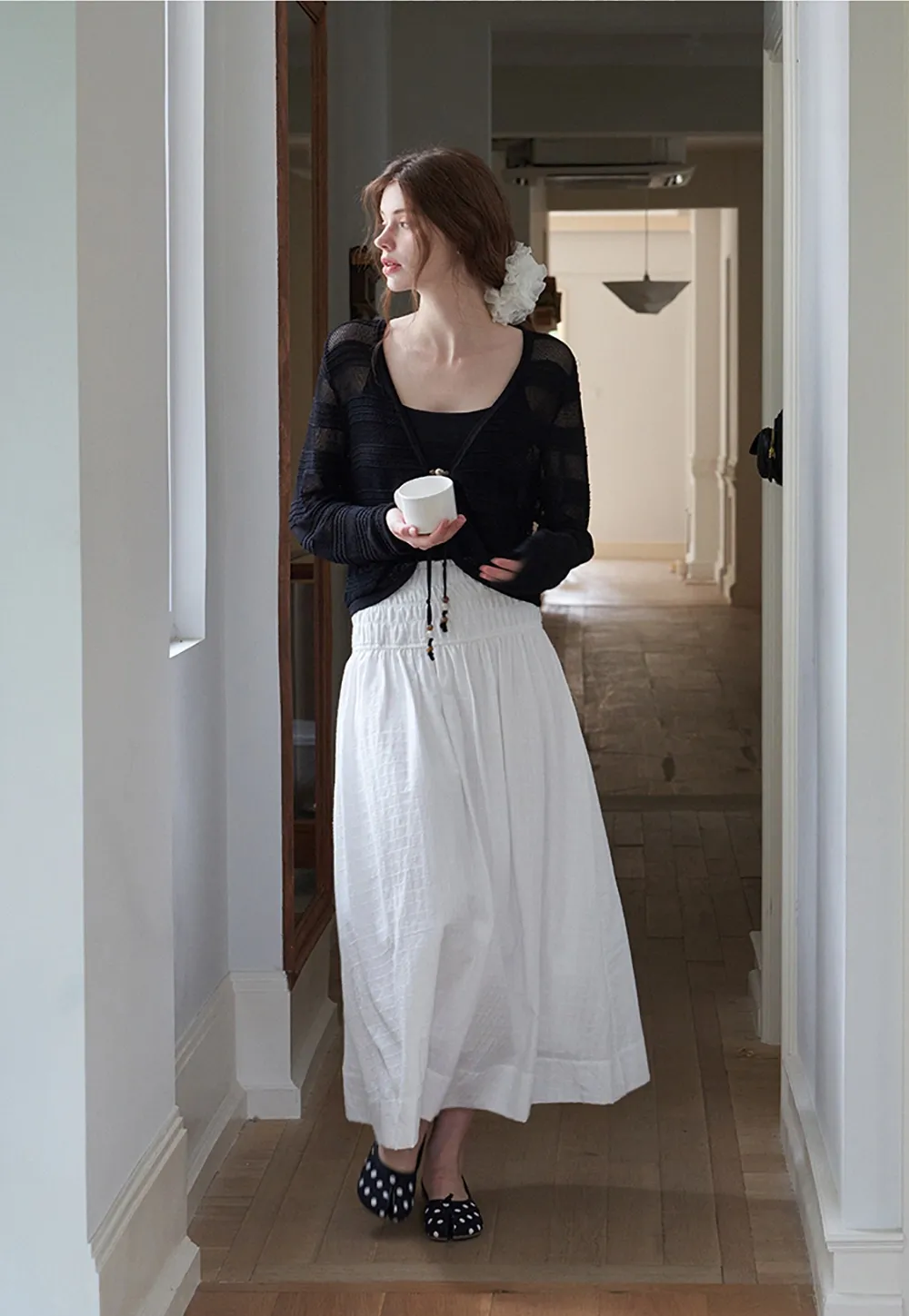 Women's Hollow Out Knit Long Sleeve Cardigan