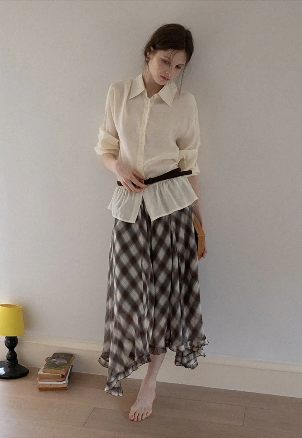 Women's Sheer Ruffle Hem Shirts