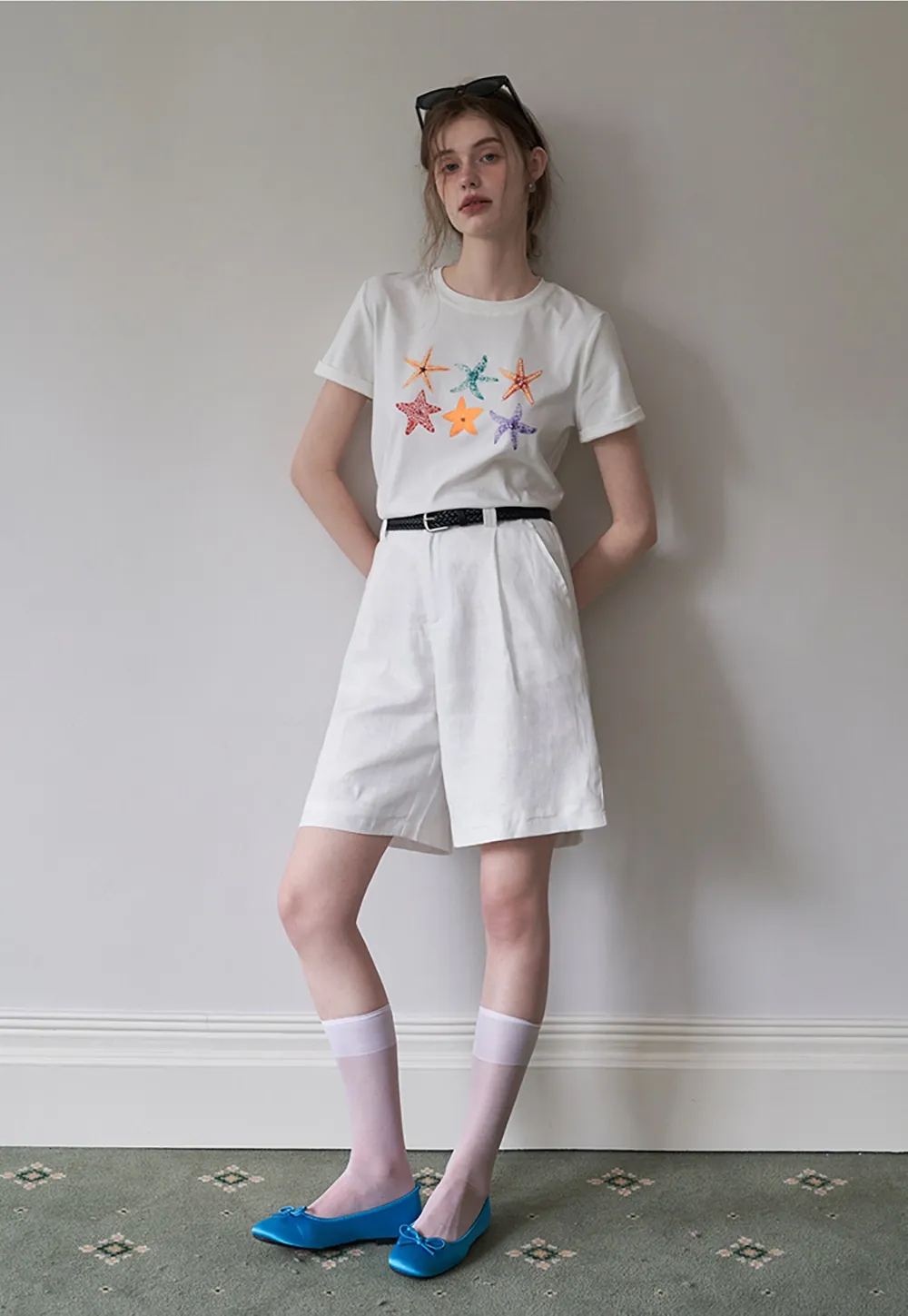 Women's Graphic Print Straight Shoulder T-Shirt