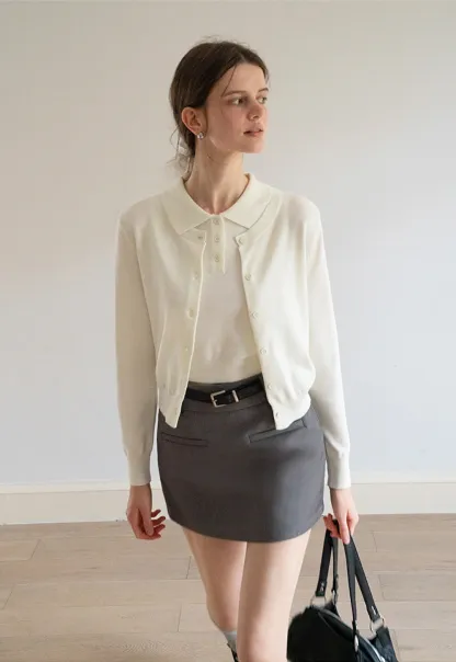 Womens Knit Cardigan Sweater Vest Set