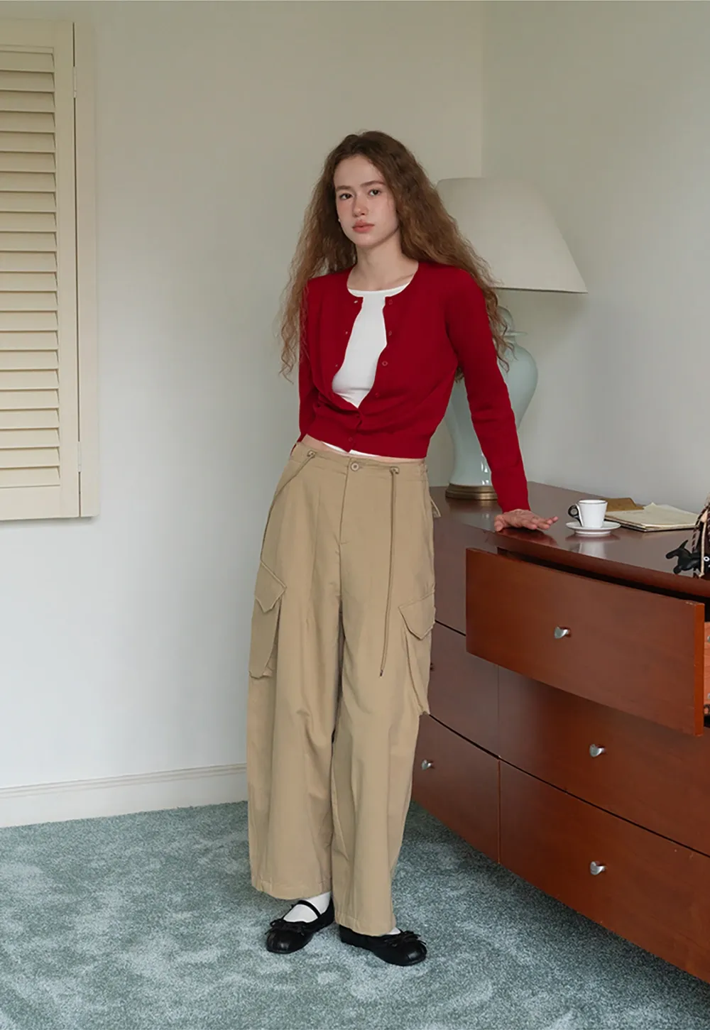 Womens High Waist Cargo Pants