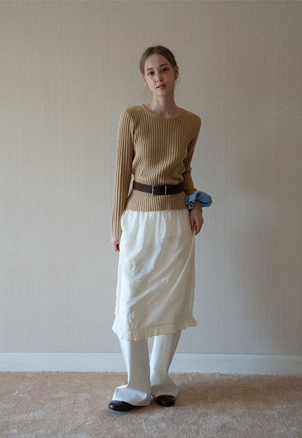 Women’s White High Waist Straight Leg Pants