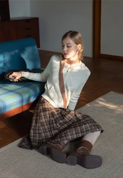 Womens Cable Knit Zip Up Hoodie Cardigan