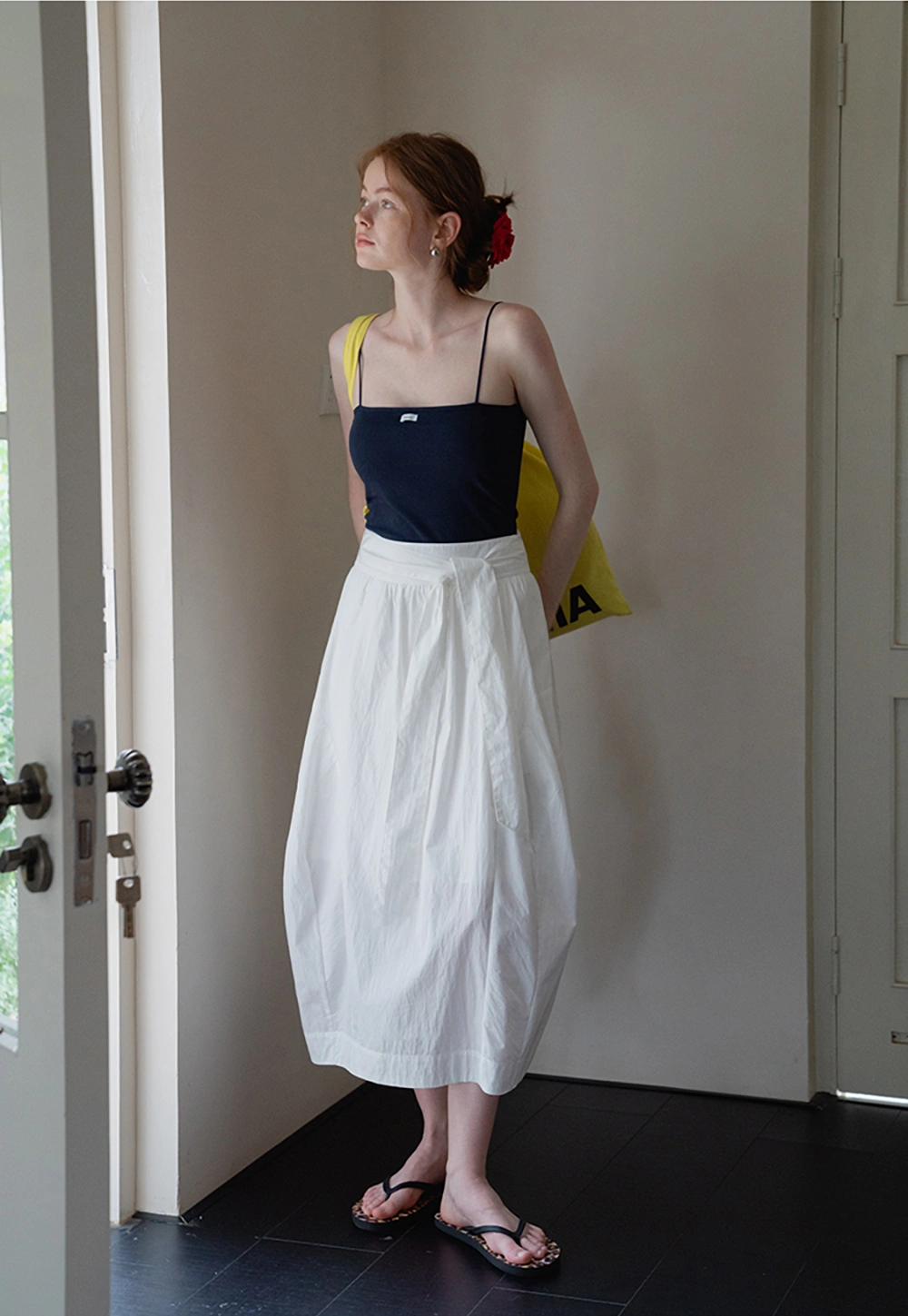 Women’s High-Waist Balloon Midi Skirt