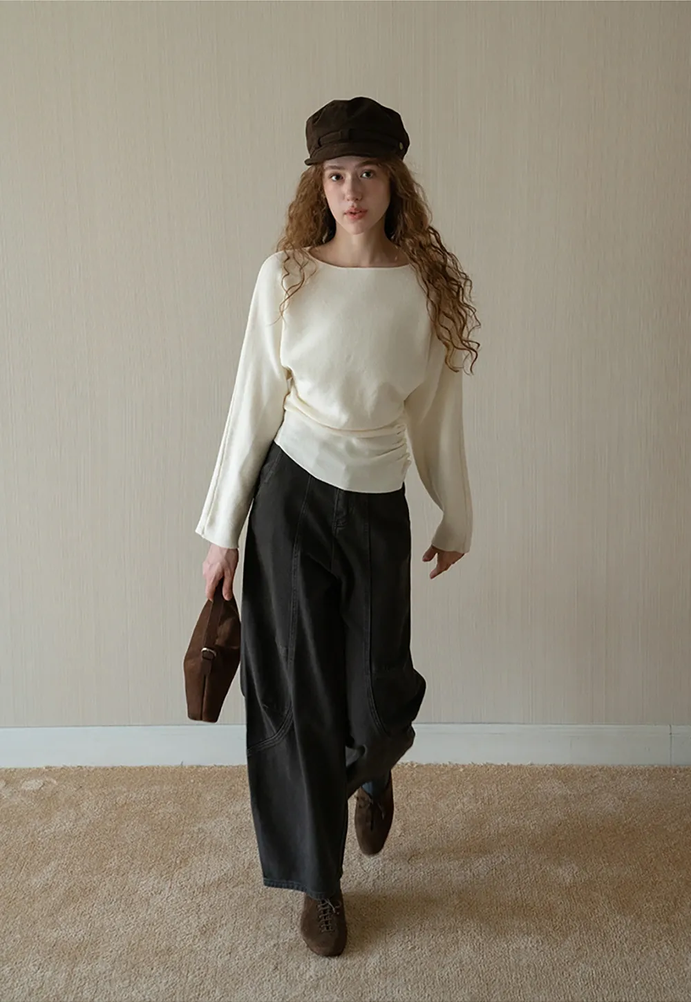 Womens High Waist Wide Leg Cargo Pants