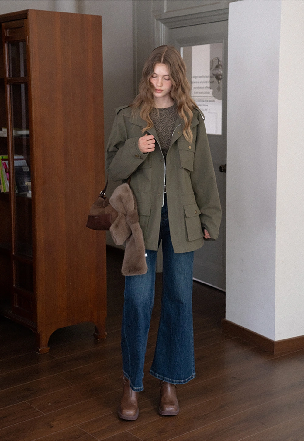 Womens Oversized Utility Pocket Jacket