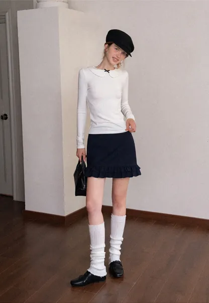 Peter Pan Collar Long Sleeve Tee