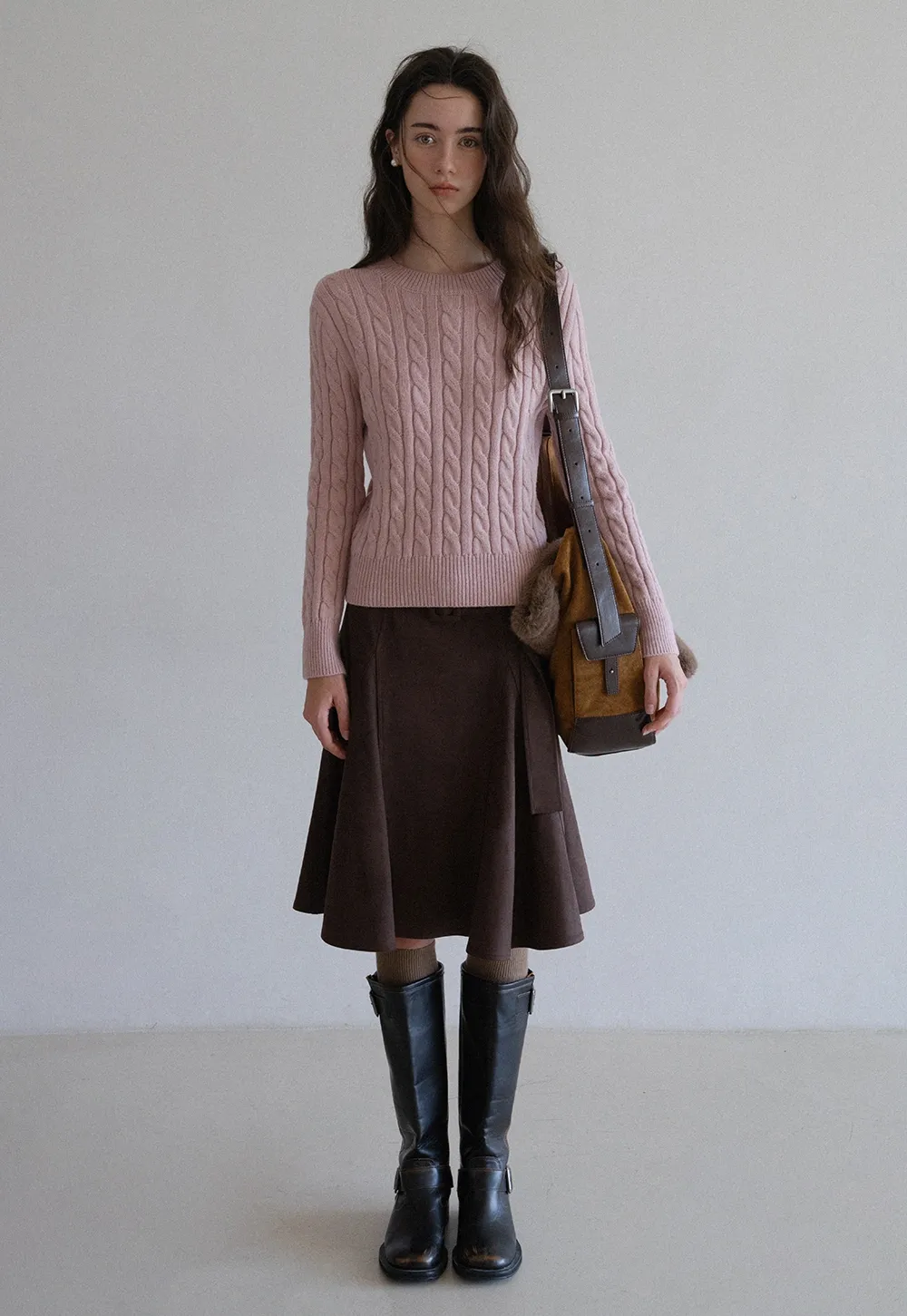 Womens Classic Cable Knit Sweater