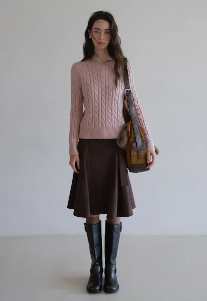 Womens Classic Cable Knit Sweater