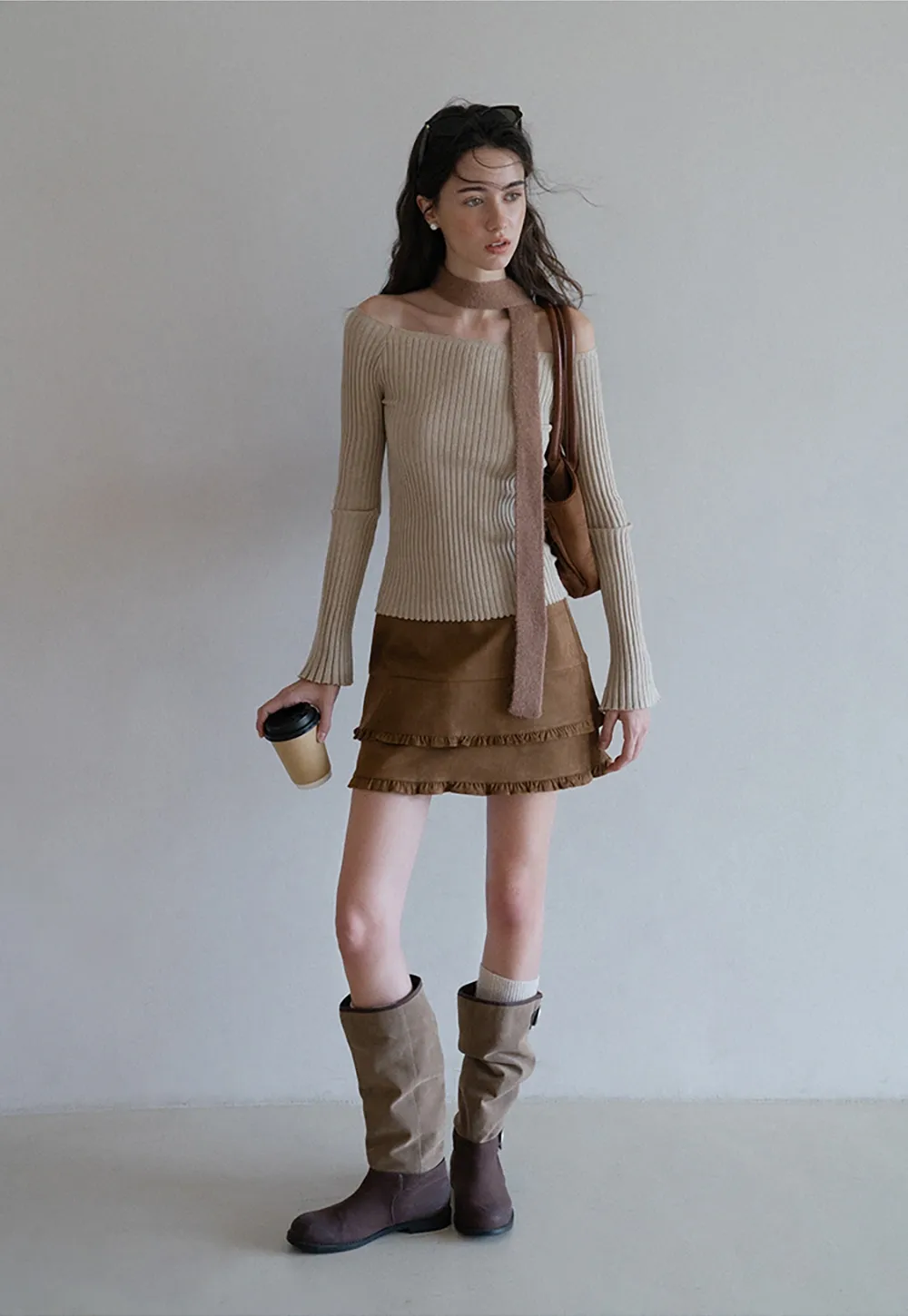 Ruffle Hem A-Line Mini Skirt