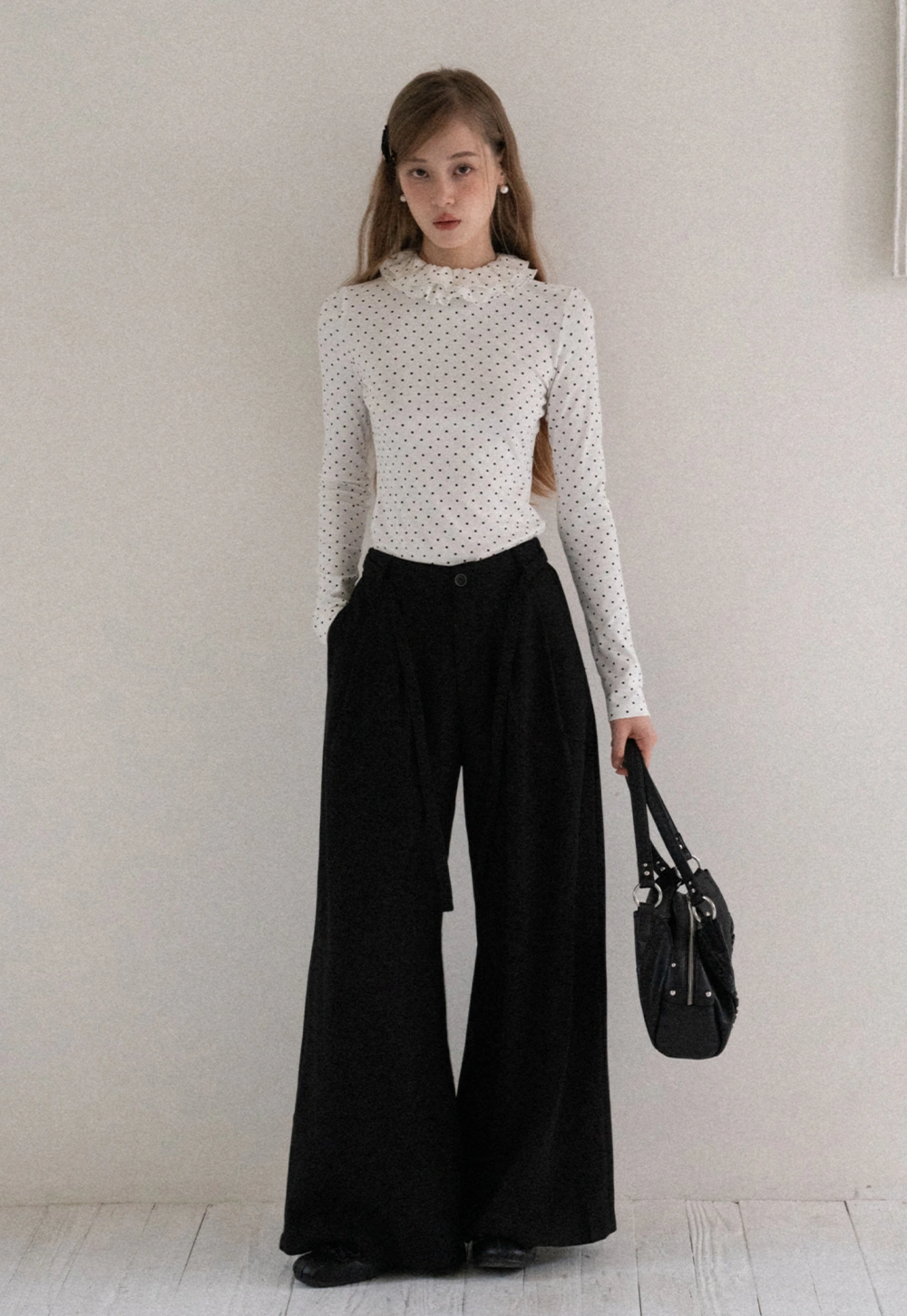 Women Polka Dot Long Sleeve T Shirt