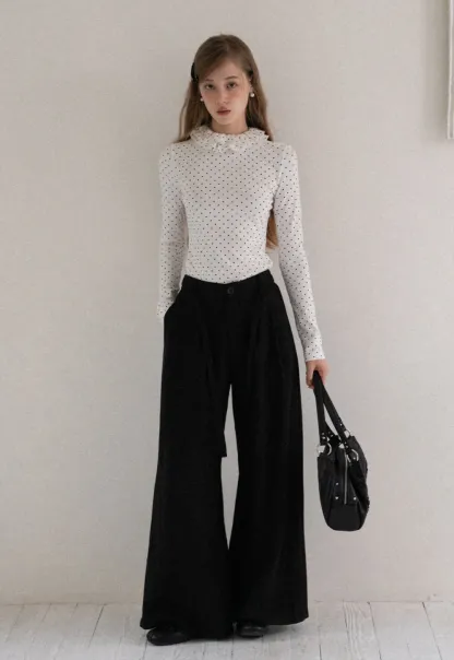 Women Polka Dot Long Sleeve T Shirt