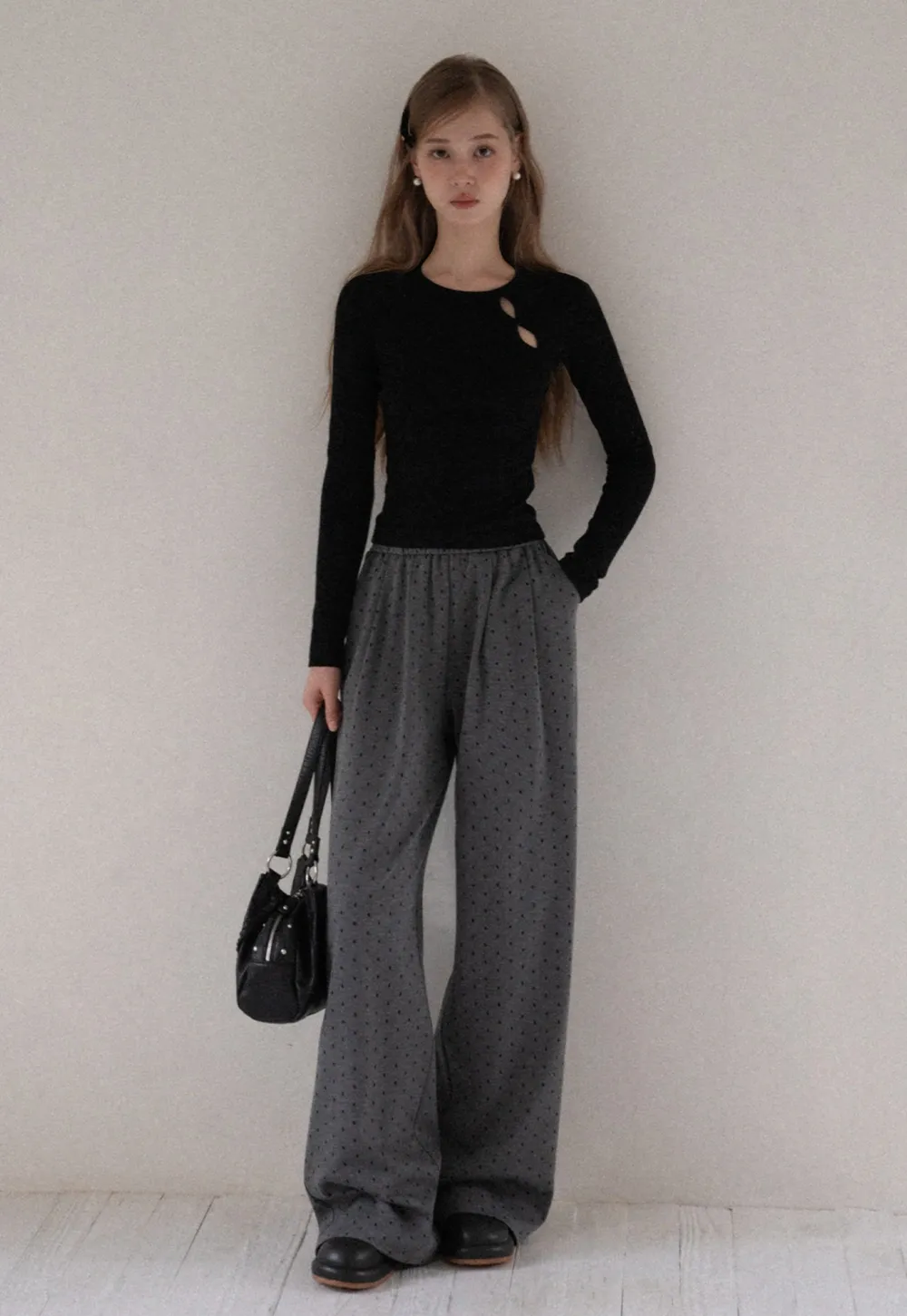 Women Cut Out Long Sleeve Top Slim Fit Basic T Shirt