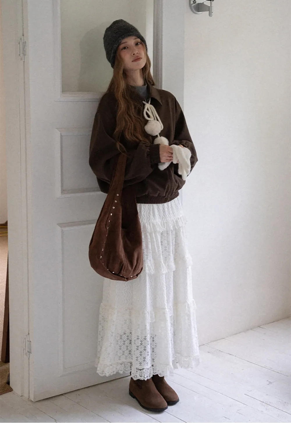 Women Zip Up Short Jacket Casual Long Sleeve Coat