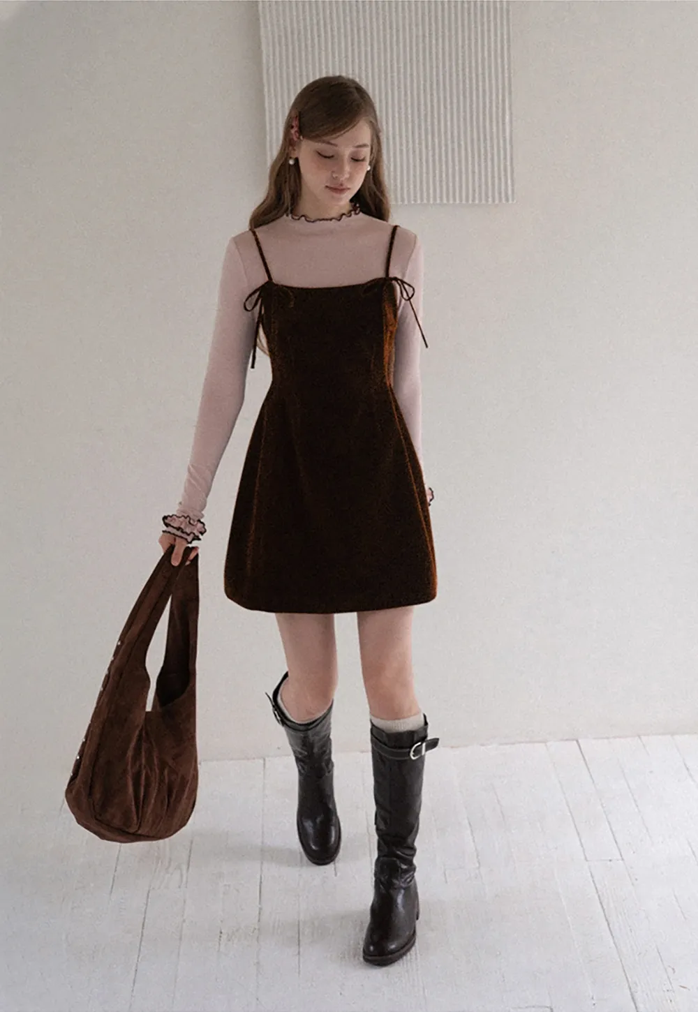 Vintage Style Velvet Sleeveless Dress