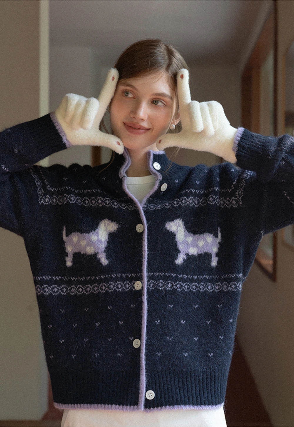 Solid Color Thick Knitted Finger Gloves