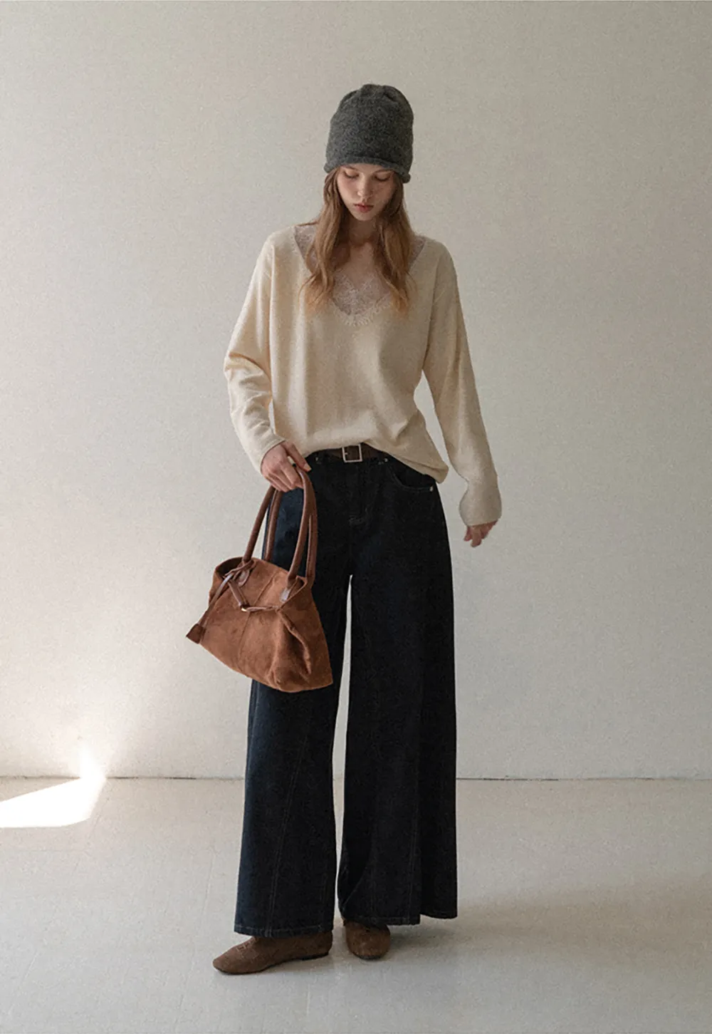 Lace Trim Fleece Top