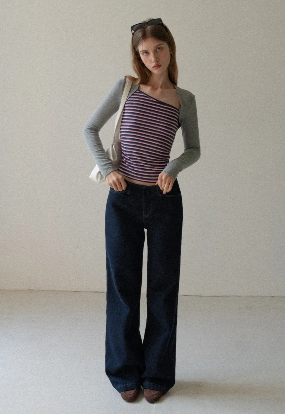 Women Casual High Waist Straight Leg Denim Pants