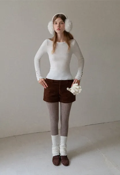 Basic Ribbed Knit Top Women Long Sleeve Pullover