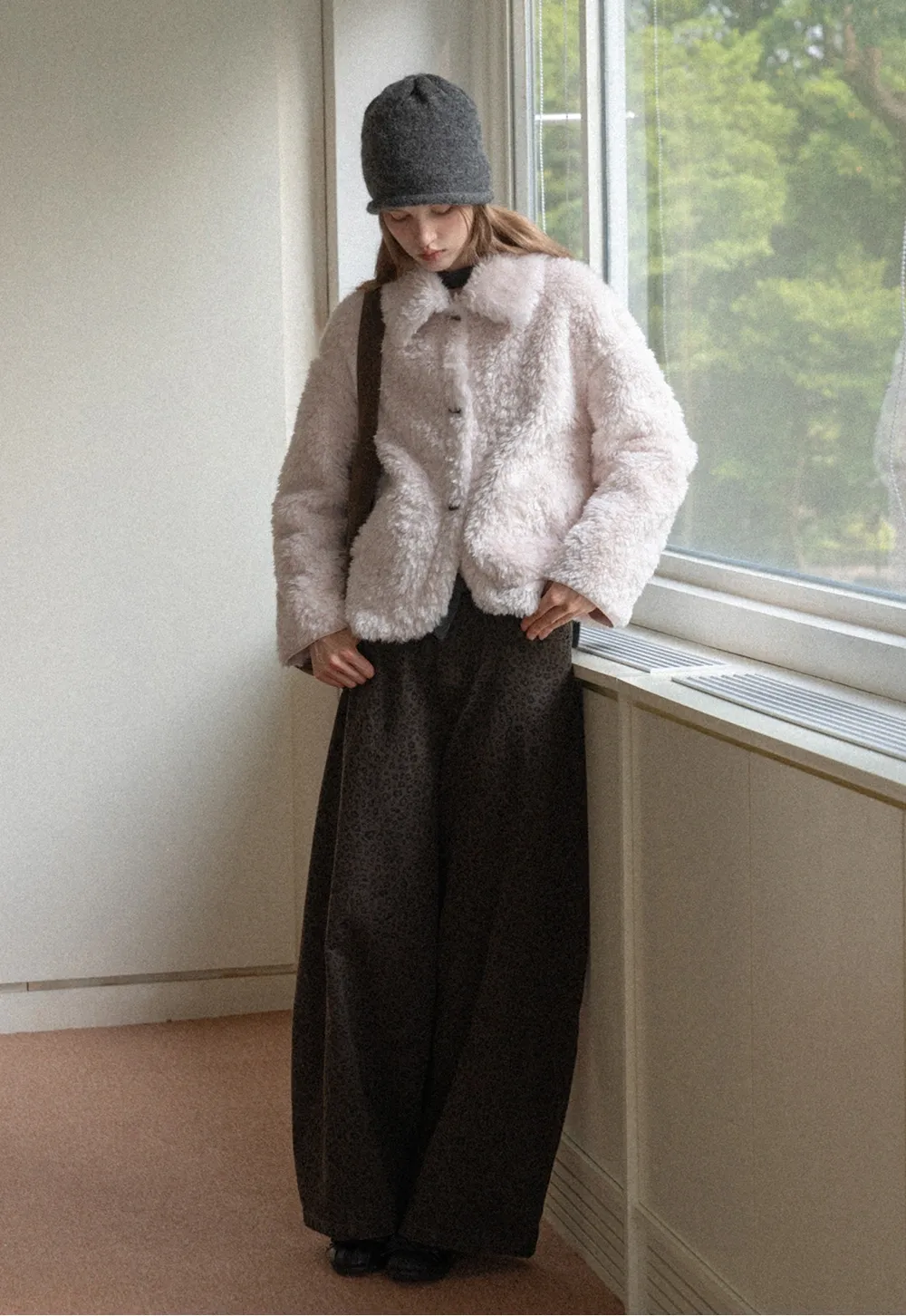 Women Faux Shearling Jacket Short Teddy Coat Winter