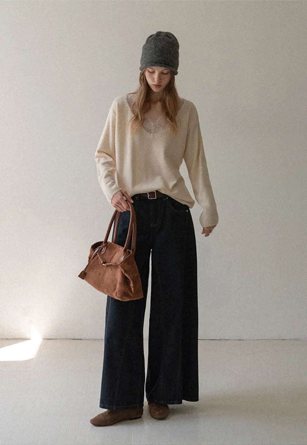 Women High Waist Wide Leg Denim Jeans Pants