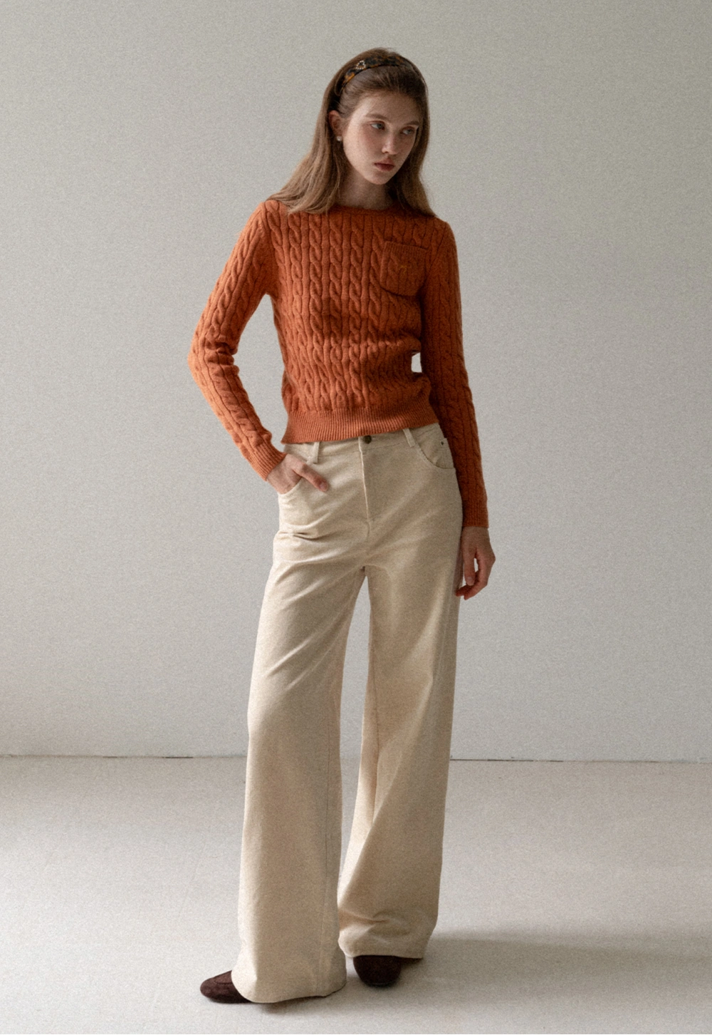 Women Cable Knit Sweater Long Sleeve Pullover Fall