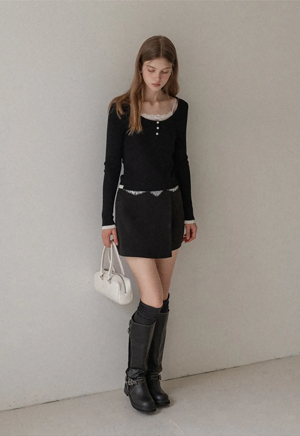 Womens Wool Wrap Mini Skirt