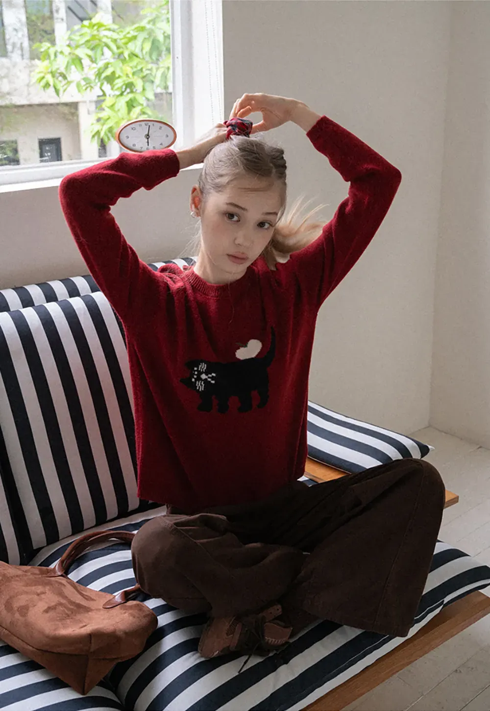 Cat Pattern Knit Sweater