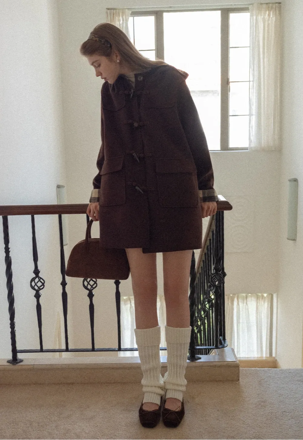 Women Winter Wool Coat Hooded Duffle Outerwear