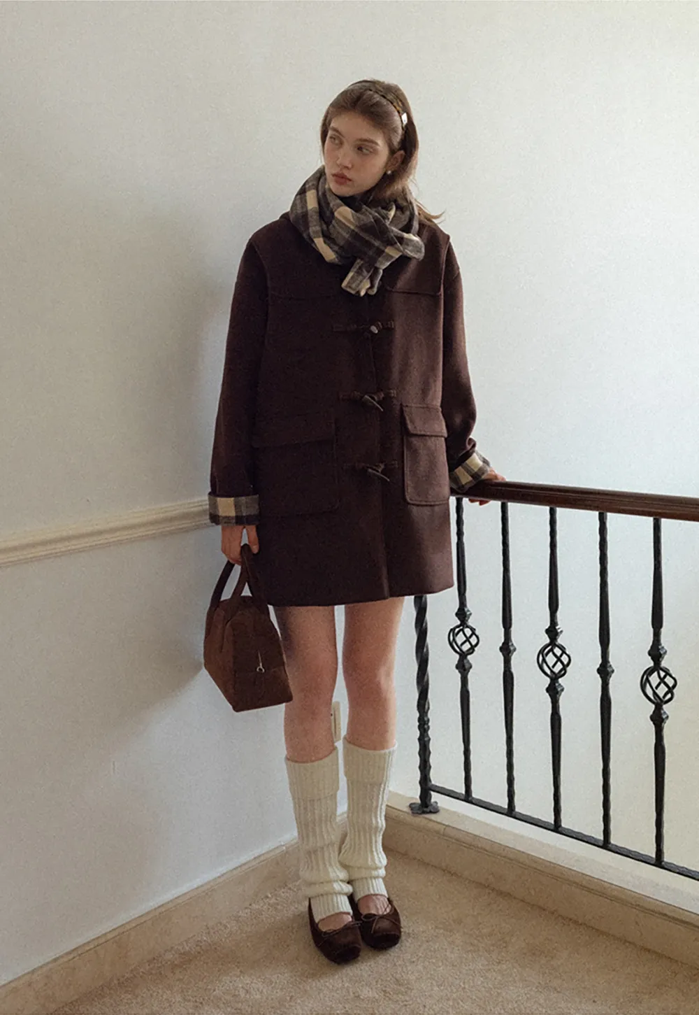 Classic Checkered Scarf Women Warm Winter Wrap