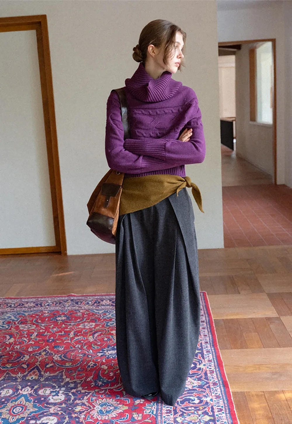 Women Ribbed Turtleneck Sweater