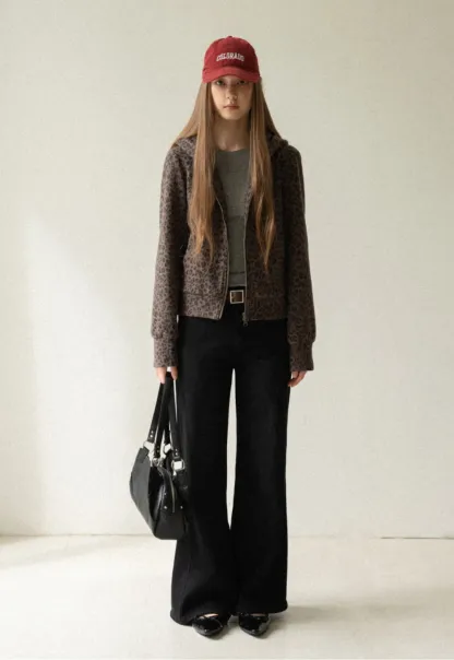 Womens High Rise Wide Leg Denim Pants