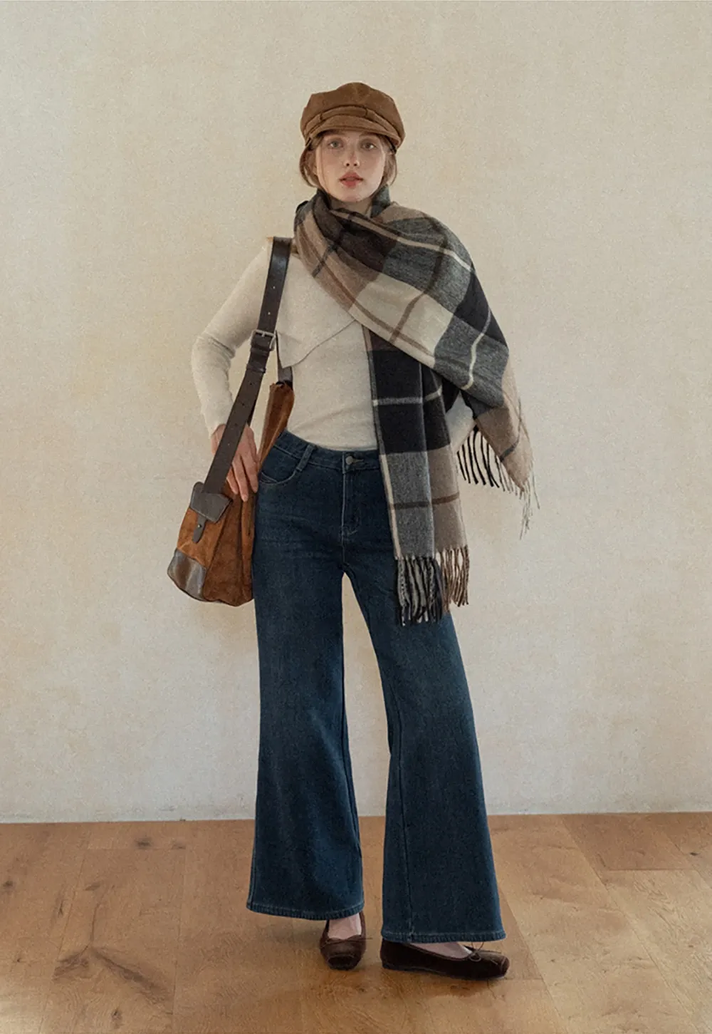 Womens Wide Leg Jeans with Belt