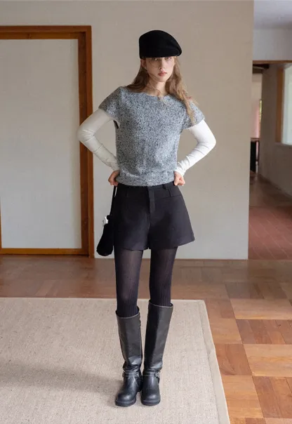 Womens High Waist Shorts with Belt