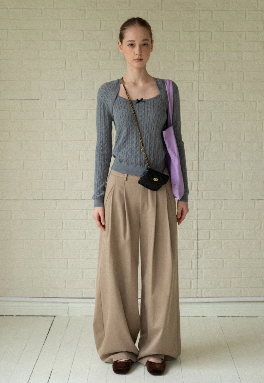 Soft Long Sleeve Cable Knit Top for Casual Wear