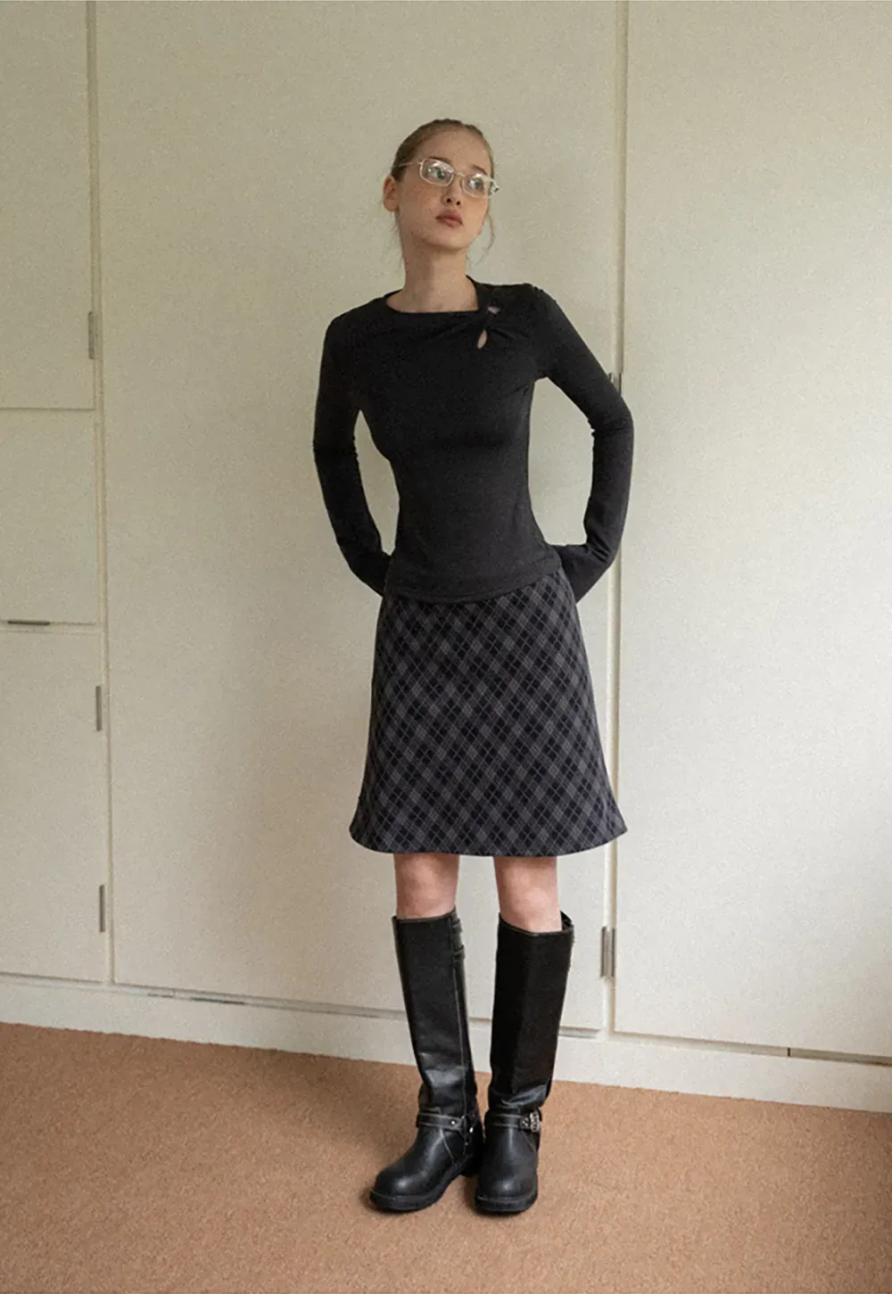 Plaid A-Line Mini Skirt