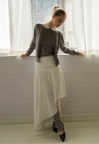 Elegant White Flared Skirt